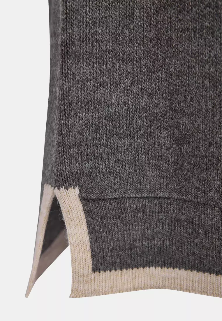 Anthracite Wide Fit Contrast Knitwear Bottom Top Set