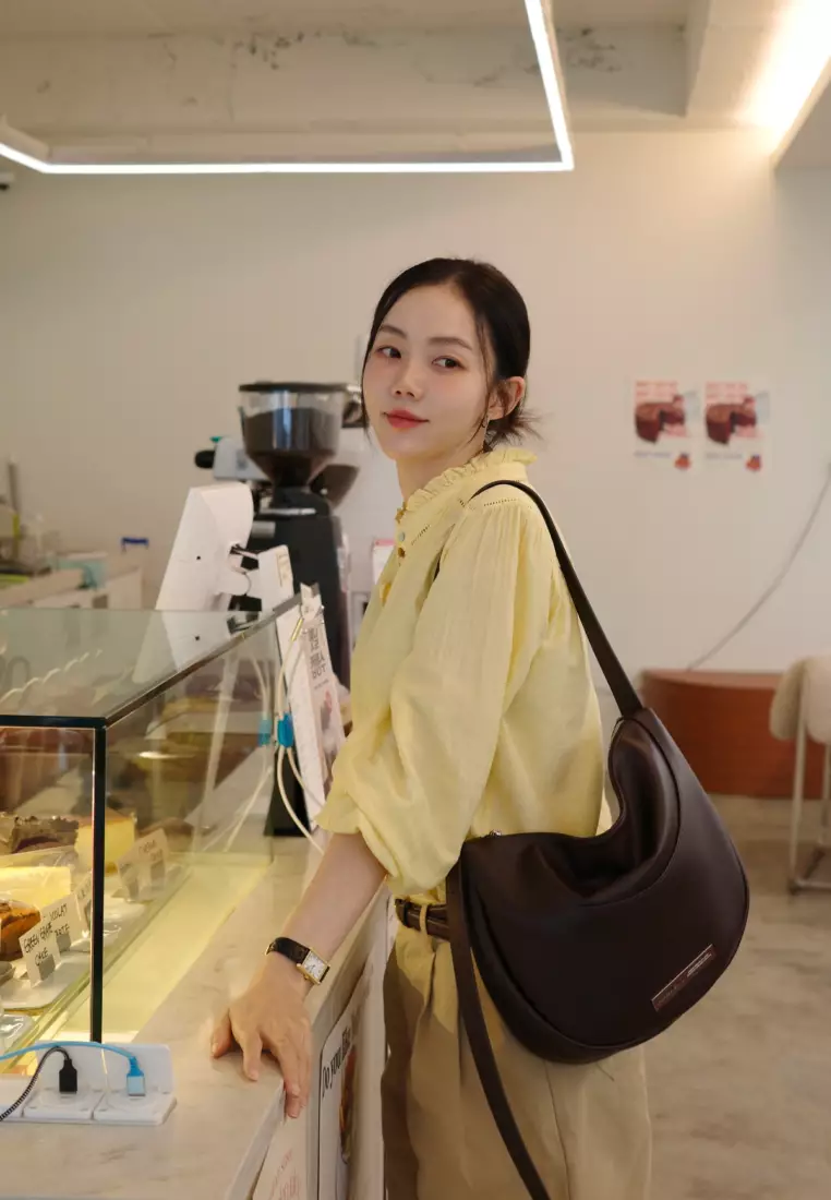 BAY Vegan Leather Crossbody Bag Chocolate Brown