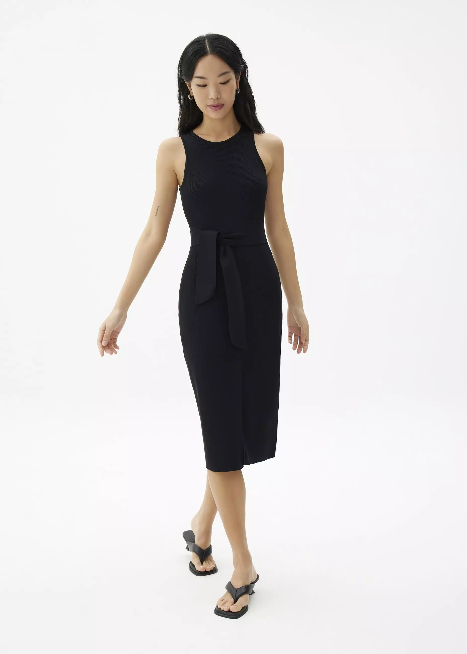 Dress Wanita - Farah Ribbed Knit Midi Dress