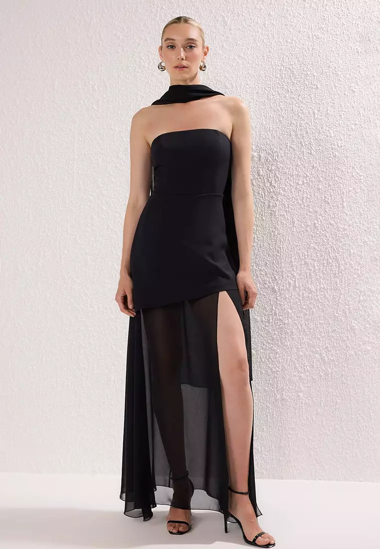 Buy Trendyol Black Shawl Detail Maxi Evening Dress 2026 Online | ZALORA  Philippines