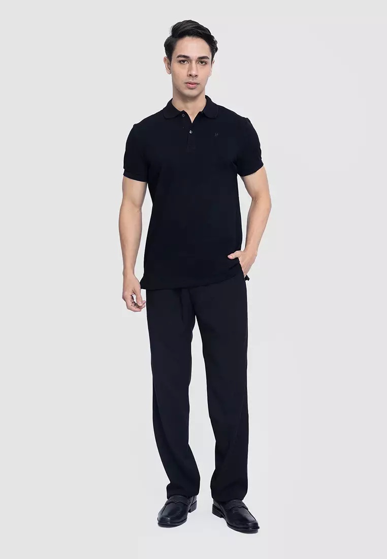 Solid Cotton Pique Polo Shirt in Regular Fit