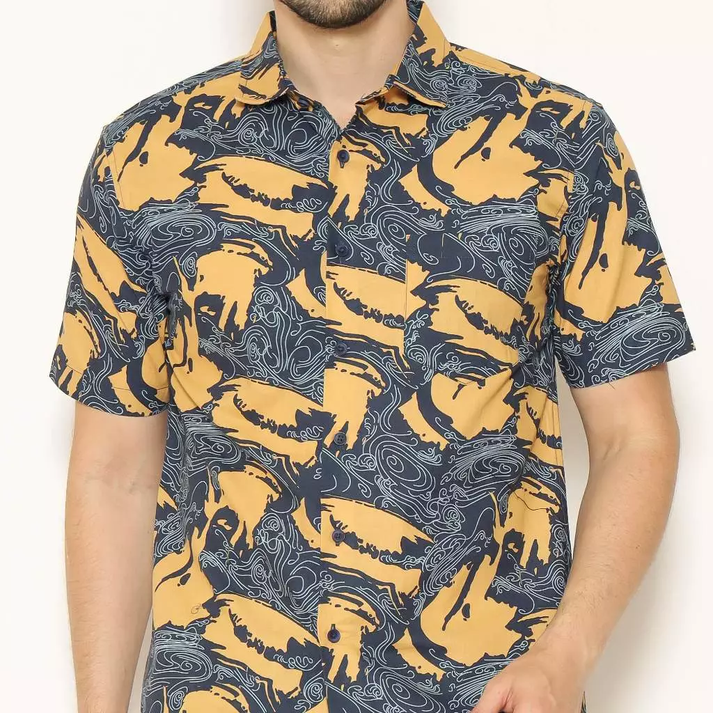 AMK Kemeja Pria Lengan Pendek SHP Basel S/S Blue