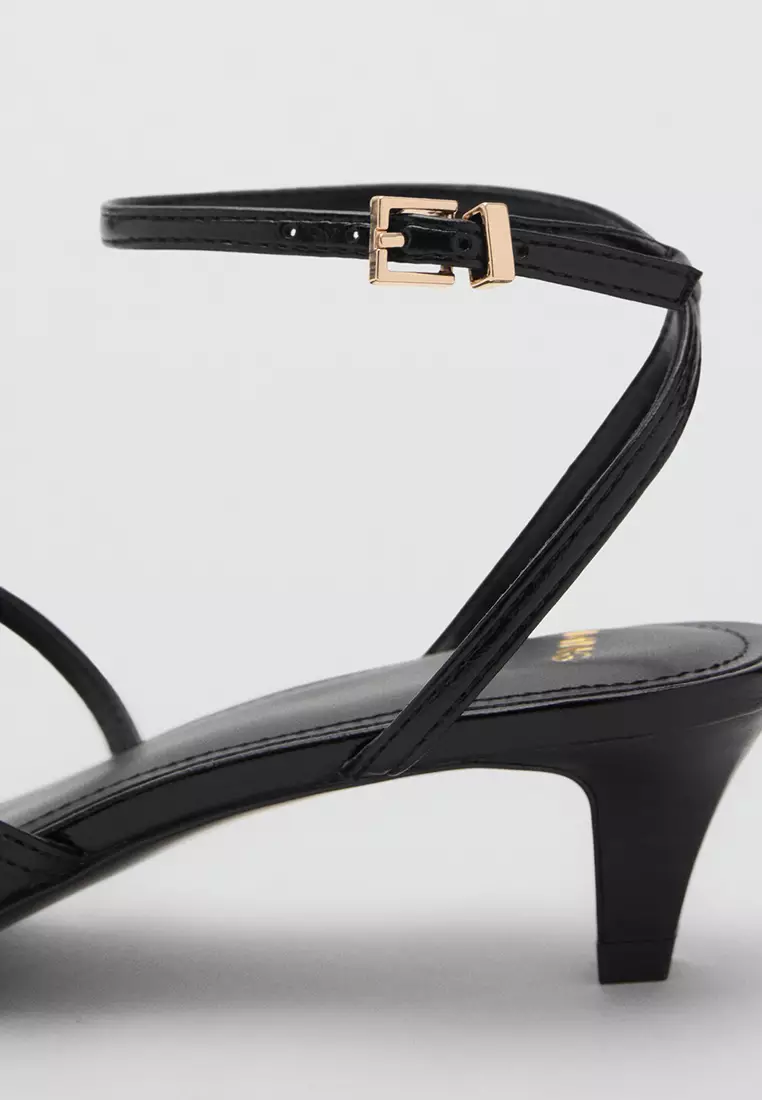 Kitten-Heel Sandals with Buckle