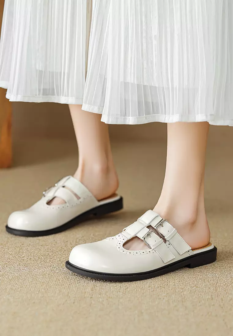 Double Strap Brogue Mules WW939-39