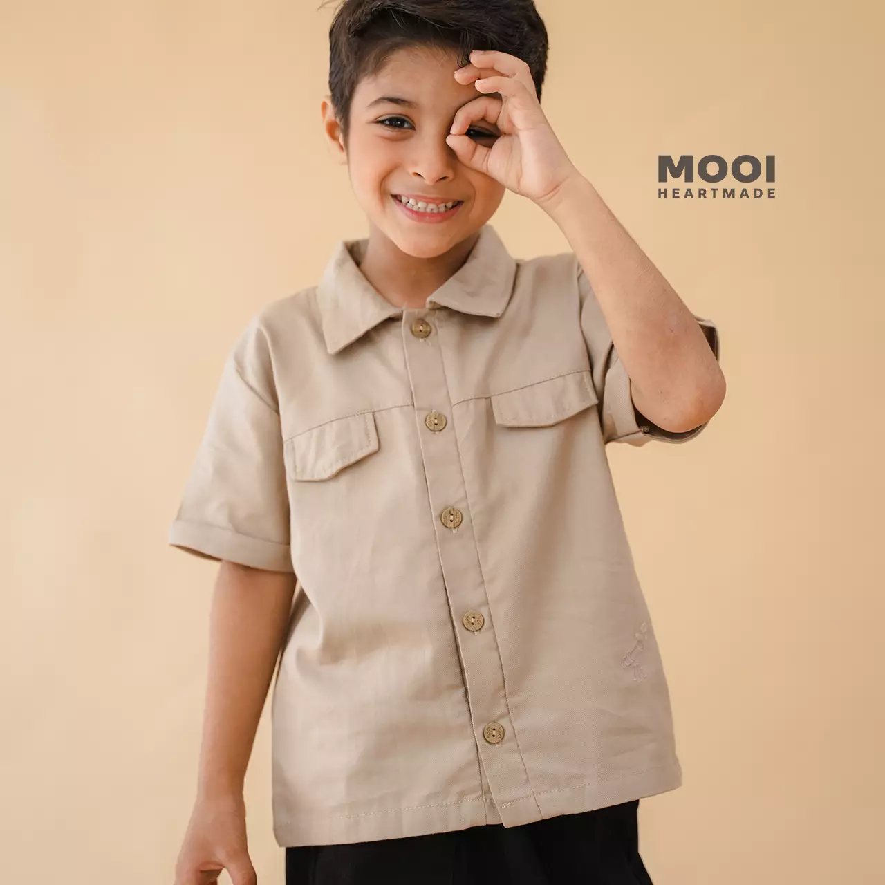 Mooi Kemeja Anak Laki-laki Koa Shirt - Clary Sage