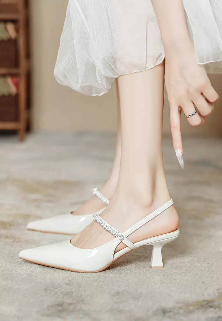 5.5CM Rhinestone Strap Slingback Heel TE7246-3