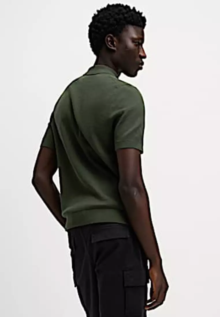 Cotton Rich Textured Knitted Polo Shirt