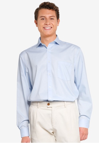 G2000 blue Smart Fit Easy to Iron Dobby Twill Shirt EBFCFAA09C7815GS_1