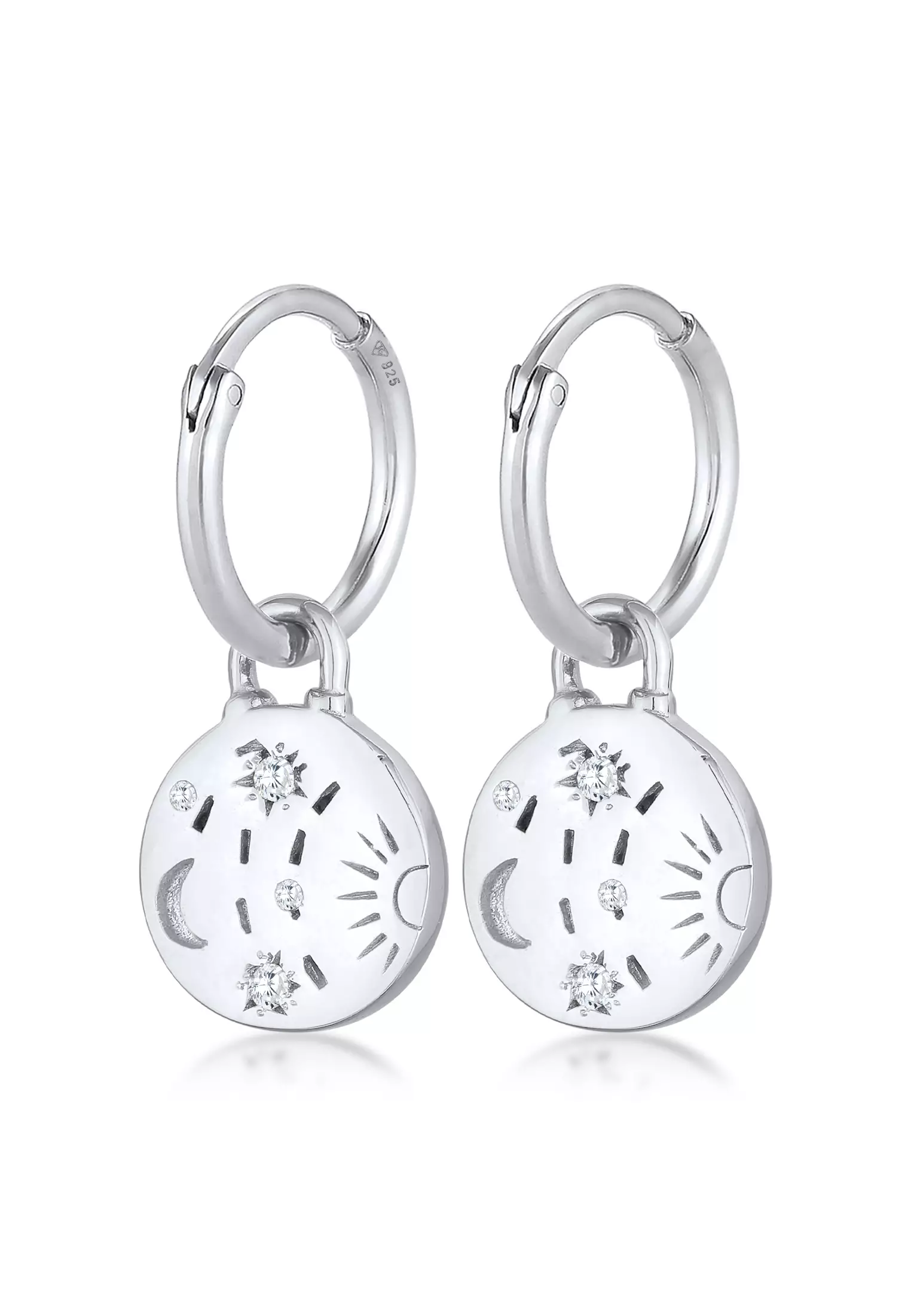 Elli Orecchini A Cerchio Con Iniziale L In Argento 925 - Gioiello Moderno E Minimal, Regalo Per Lei - 3