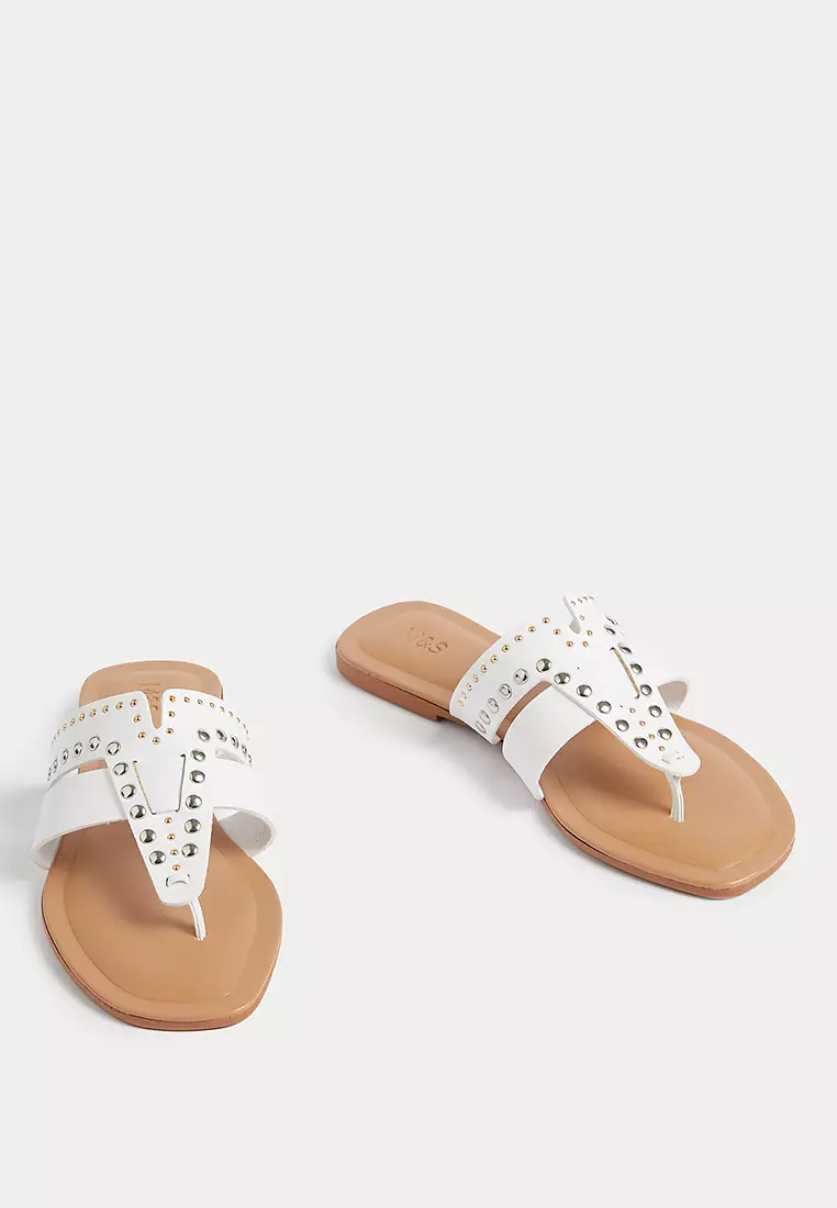 Studded Flat Flip Flops