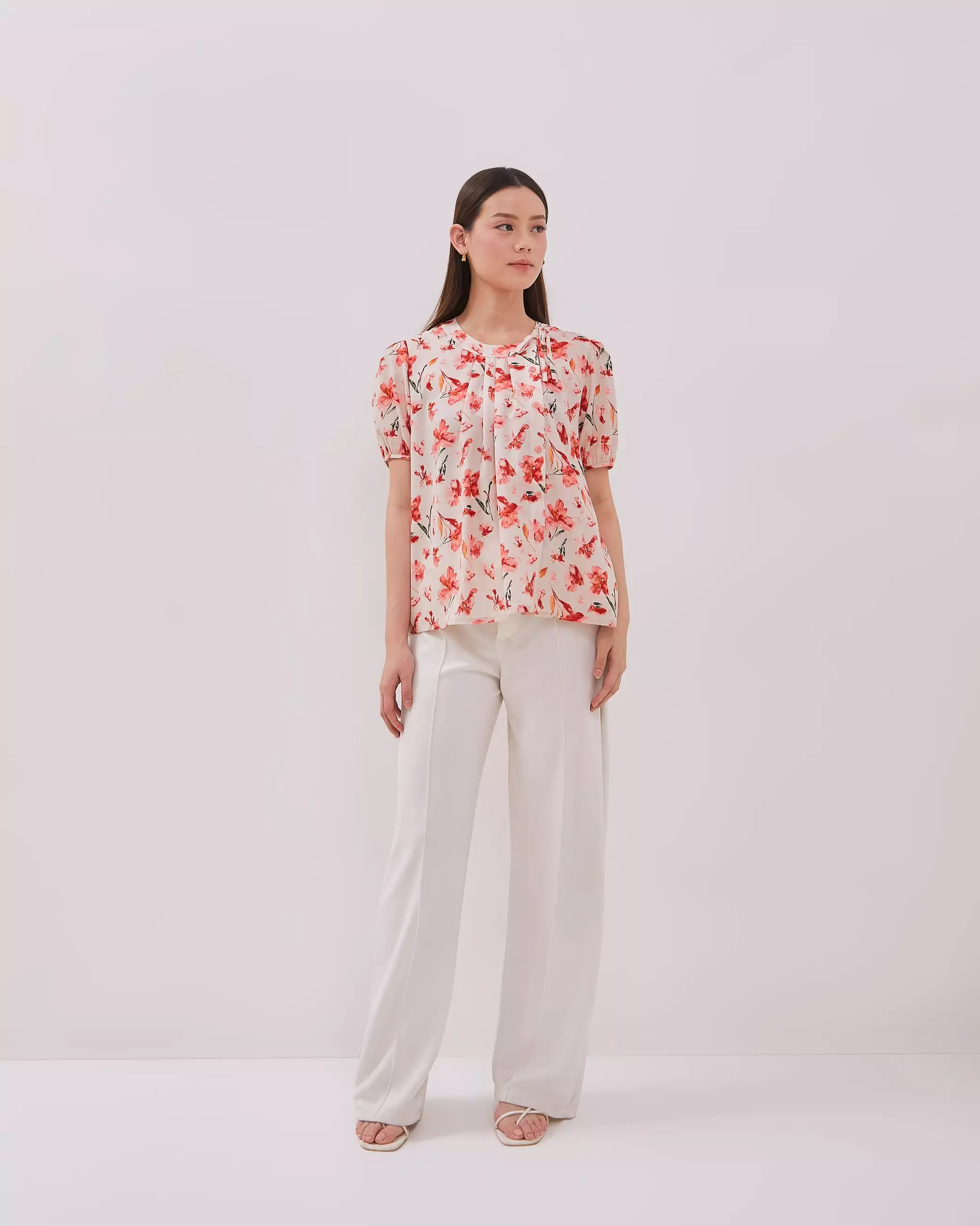 Urban Exchange Bianca Red Blouse / Blouse Merah Lengan Pendek Warna Red