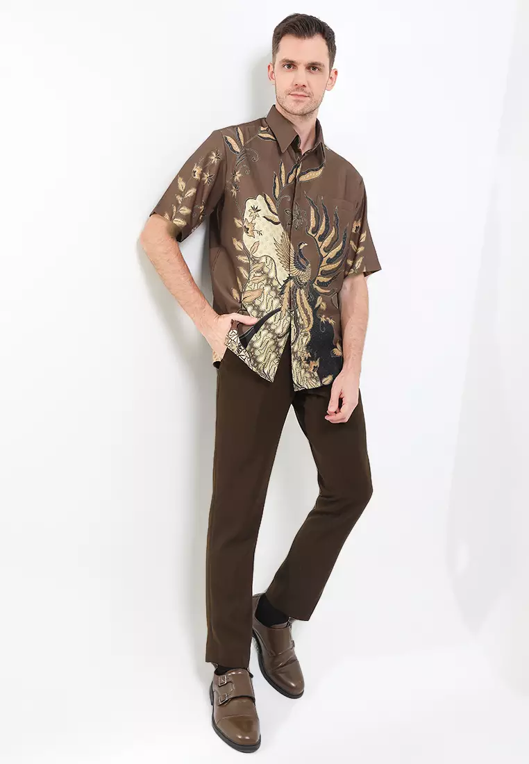 Hem Regular Fit Batik Burung Hong
