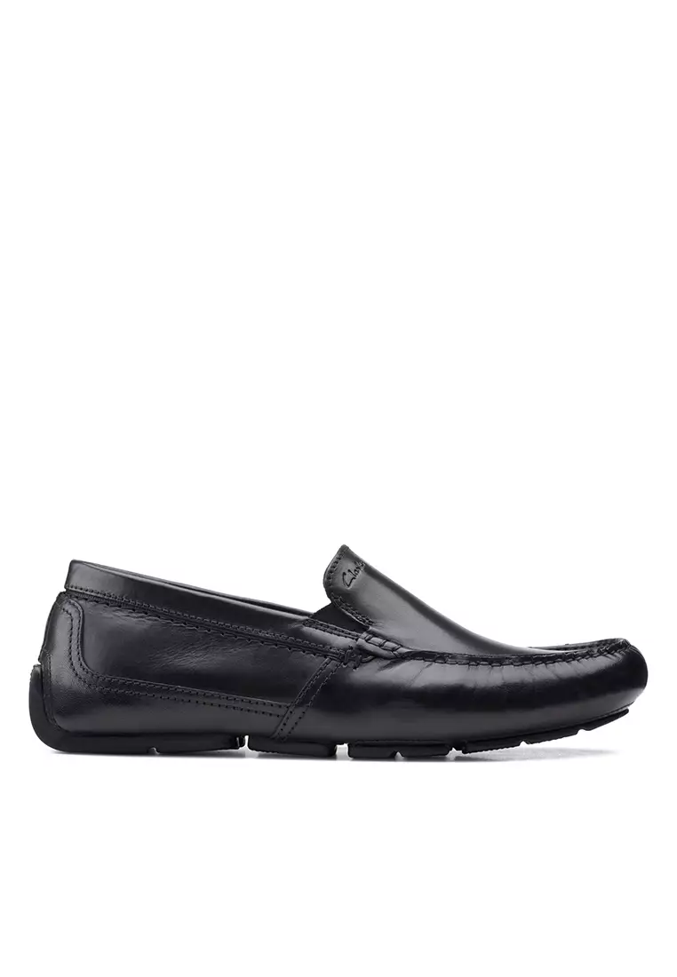 Buy Clarks Clarks Markman Plain Black Leather Mens Casual Shoes Online ...