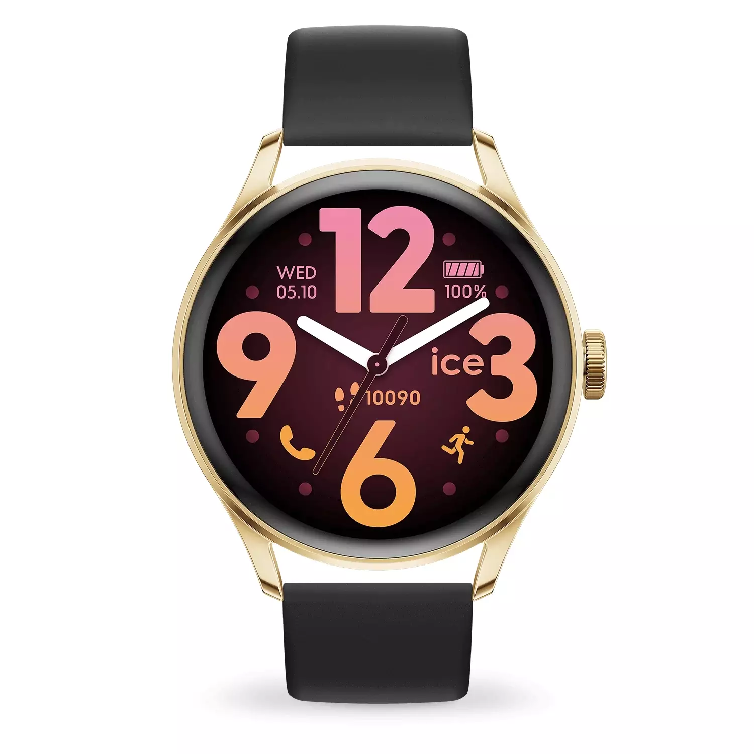ICE Smart Watch 3.0 round AMOLED 1.20 - Gold Black 39mm | Bluetooth | GPS | Fitness Tracker [025106]