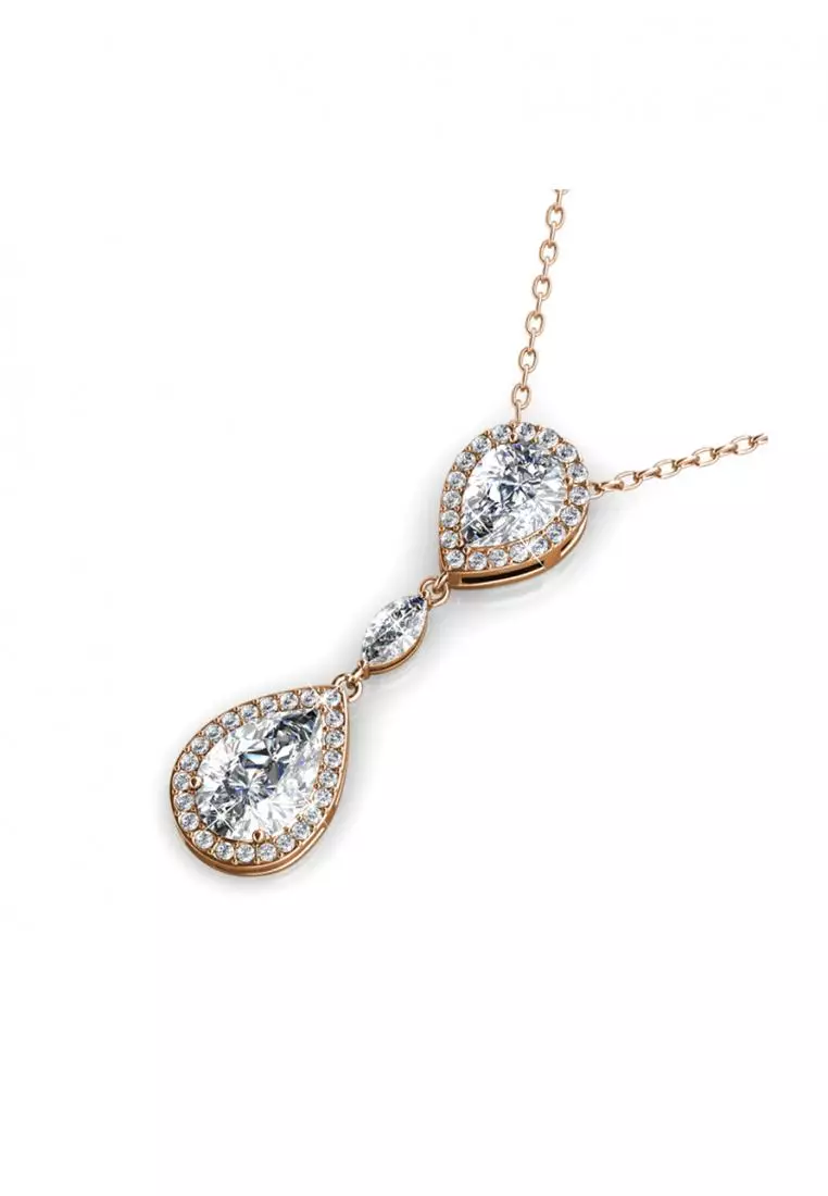 Layla Drop Pendant RG - Kalung Crystal Swarovksi by Her Jewellery
