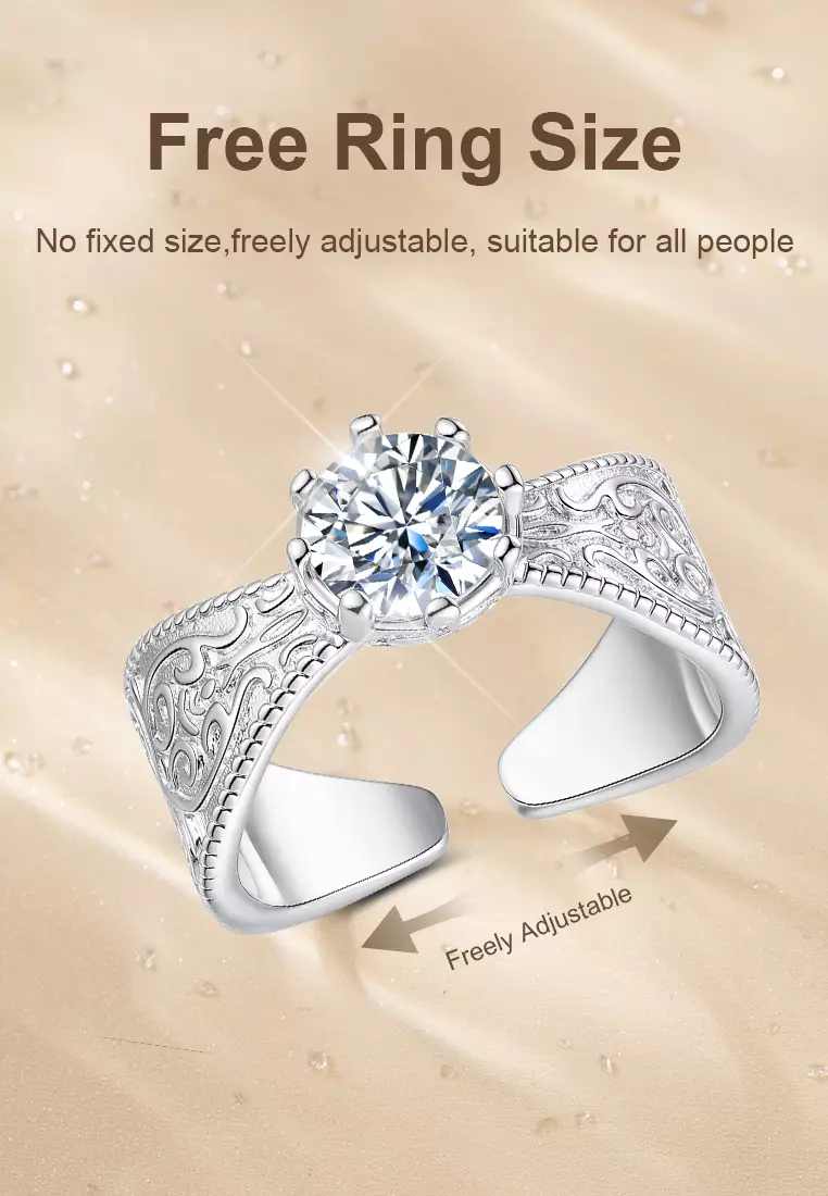 Cincin Wanita R034 Original Free Size Perhiasan Dilapisi Platinum