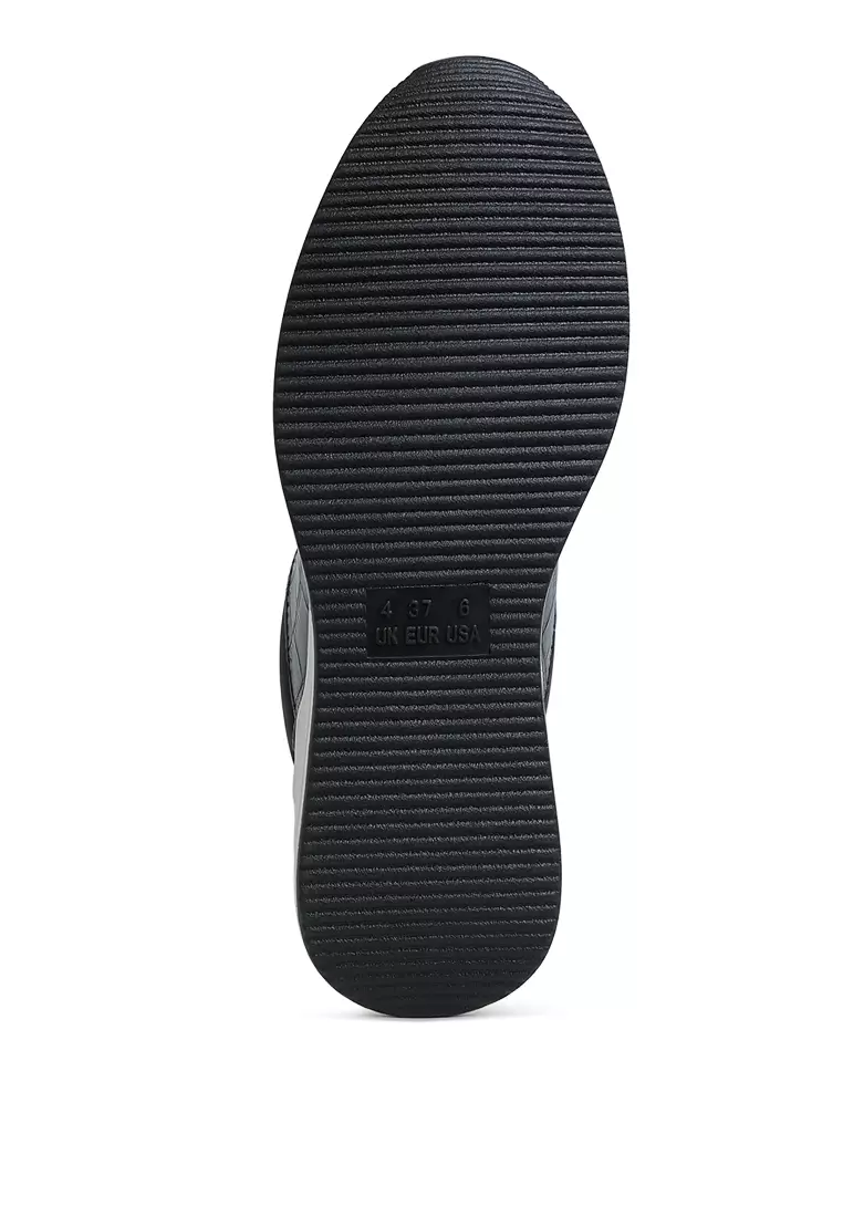 Chunky Wedge Heel Sneaker in Black