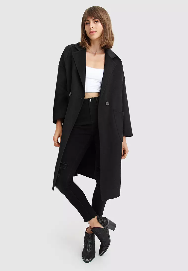 Buy Belle Bloom Publisher Double Breasted Wool Blend Coat in