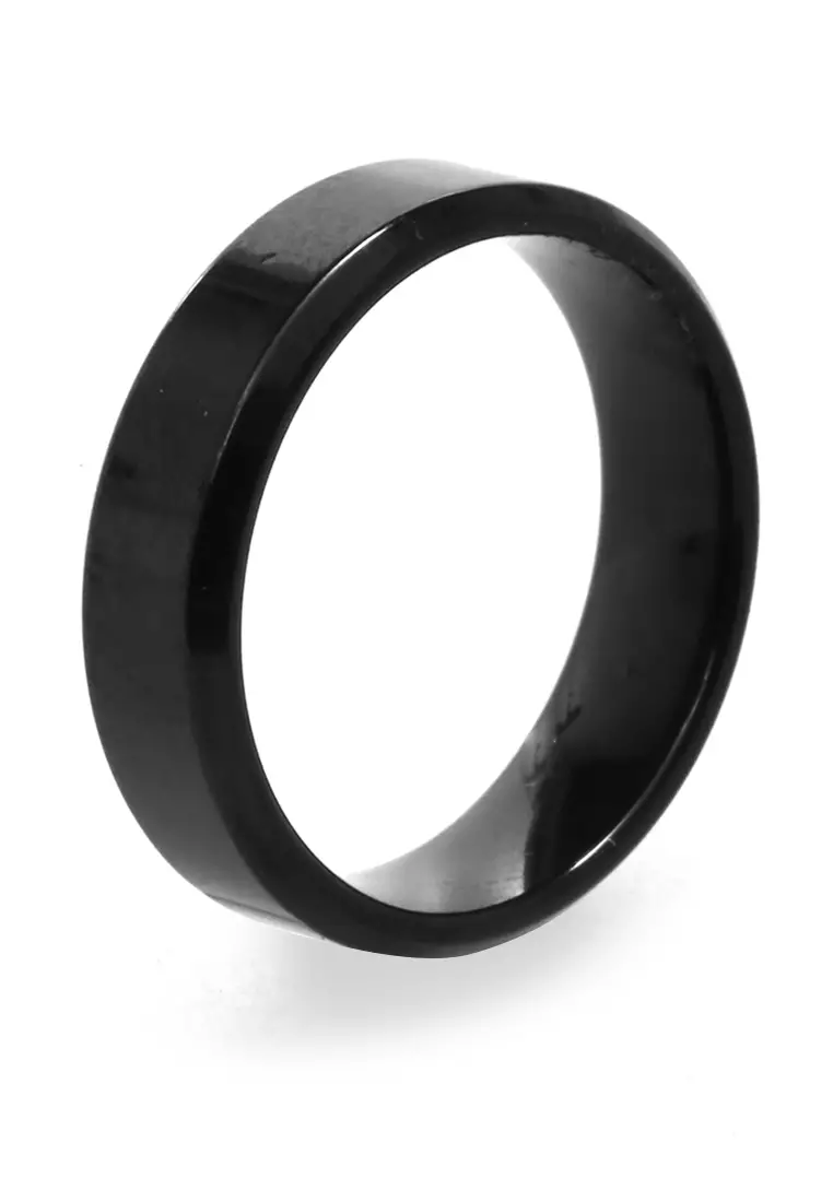 Daisy Aksesoris Fashion Pria Wanita CIncin Couple Simple Design Material Titanium ORIGINAL - Black