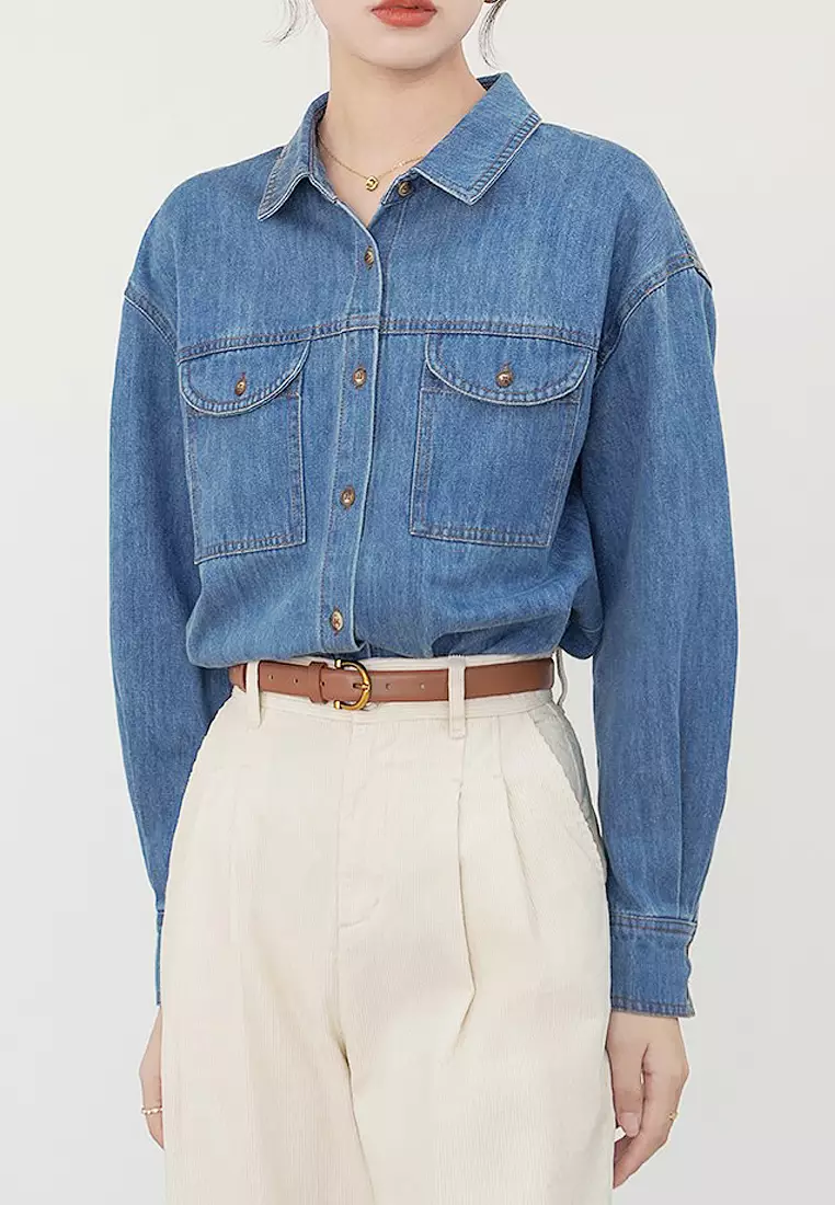 Buy Twenty Eight Shoes VANSA Fashion Denim Long Sleeve Shirt VCW