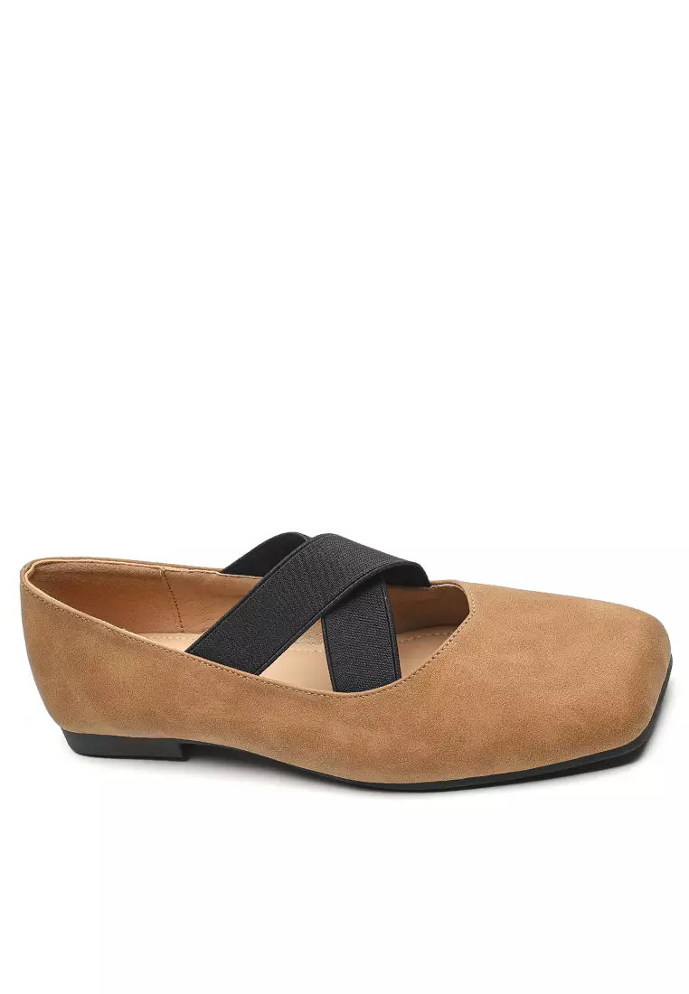 Discount on Twenty Eight Shoes  shoes - SKU: Cross Strap Square Toe Ballerinas WW8929-3