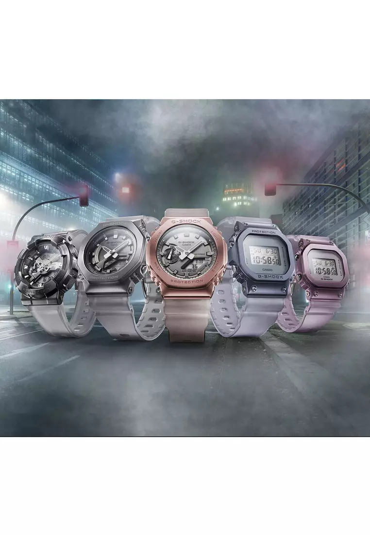 Women's Analog-Digital Watch GM-S2100MF-1A Midnight Fog Stainless Steel Case Black Resin Band Ladies Sport Watch