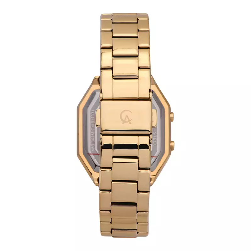 Jam Tangan Wanita Alexandre Christie Digi AC 9395 LH BGPIV Digital Dial Gold Stainless Steel Strap