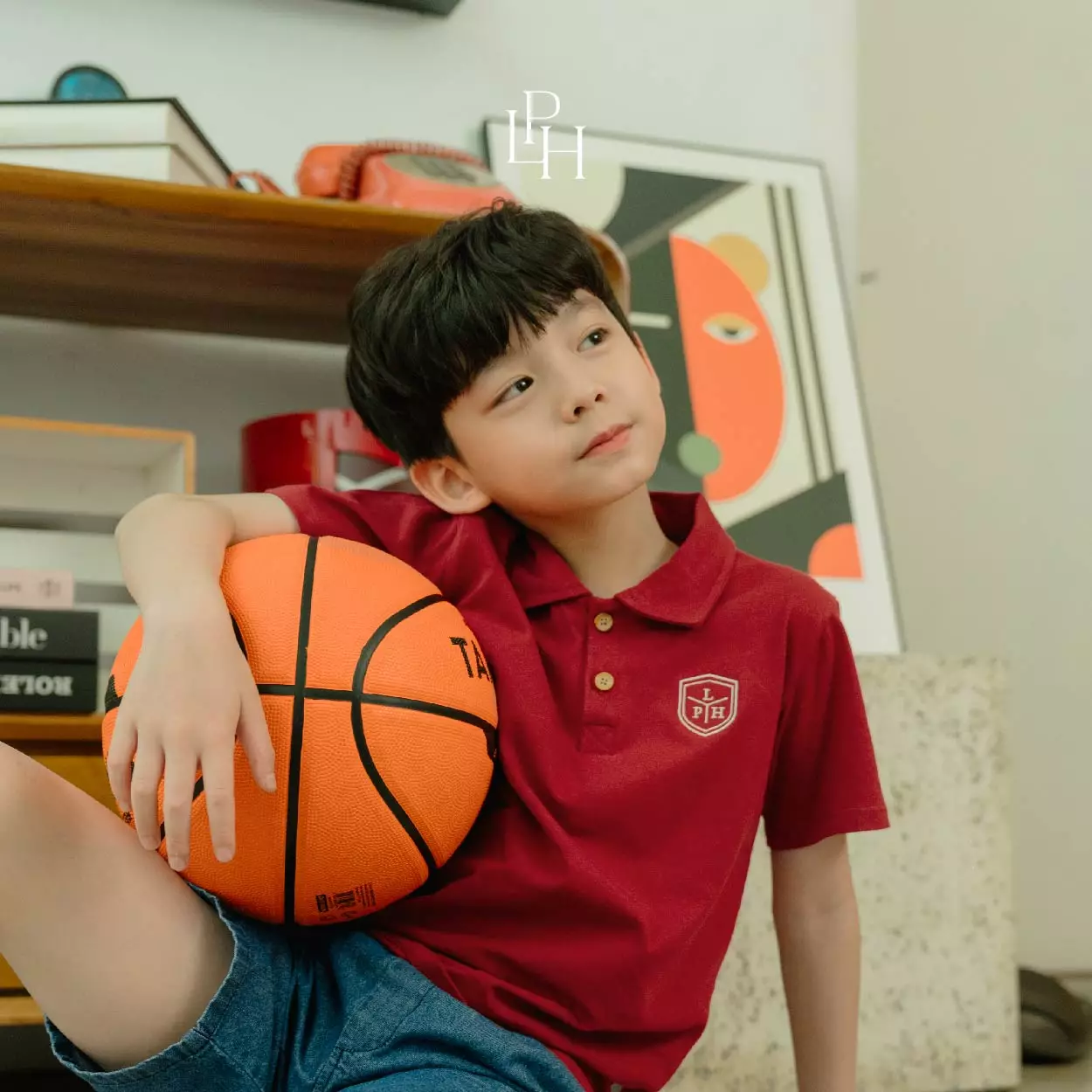 Little Palmerhaus - Theo Boy Top (Kaos Polo Anak Laki-laki) Medieval Blue