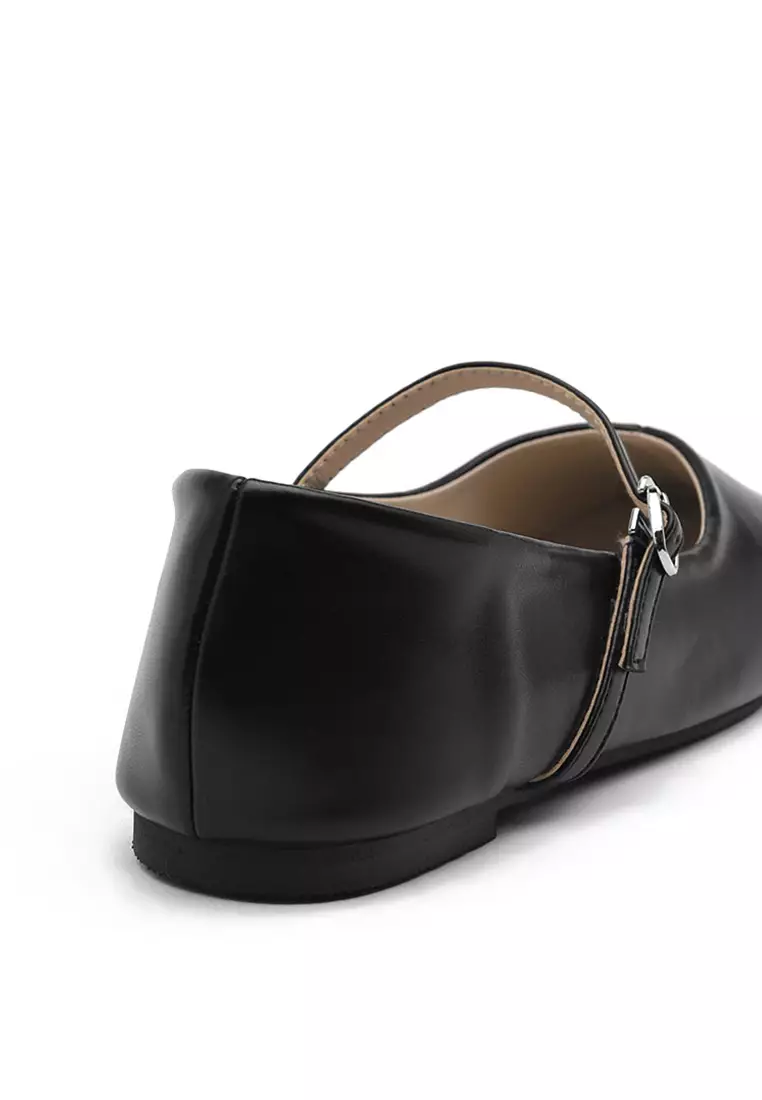 Melliji 方頭拼接瑪莉珍平底鞋 (1cm)