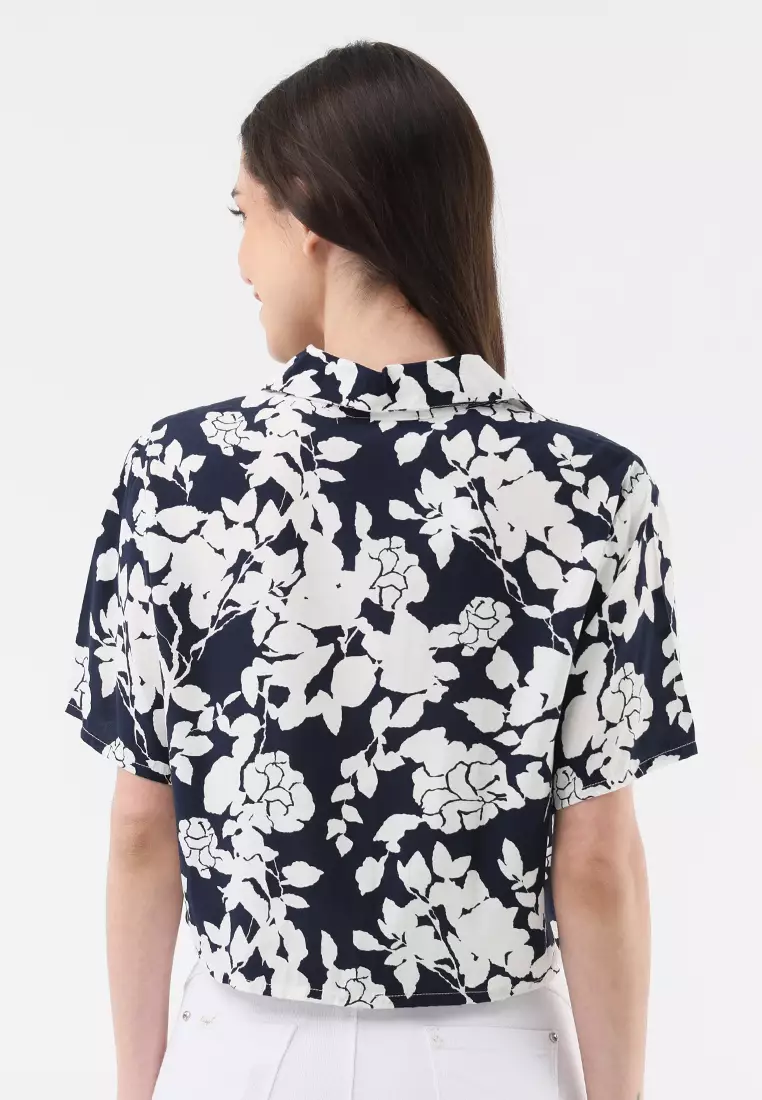 Woven Printed Short Sleeve Blouse