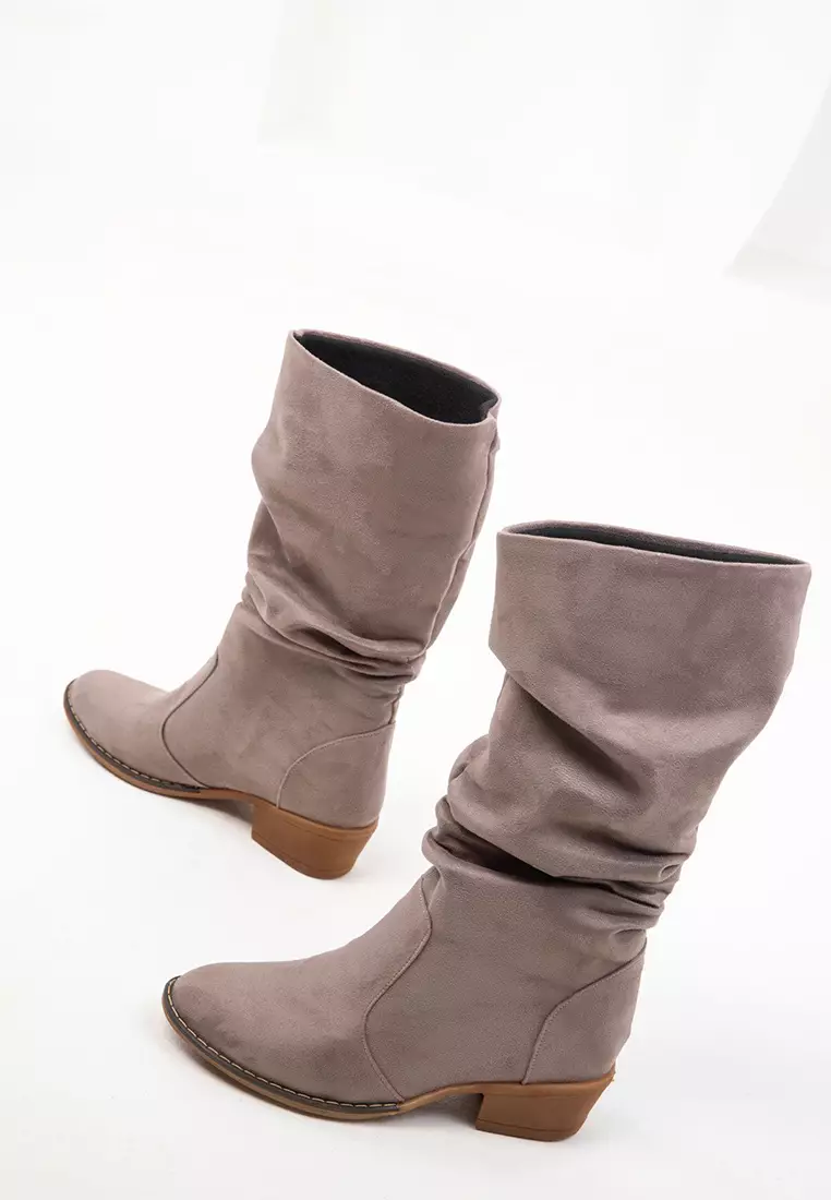 Ruched High Boots