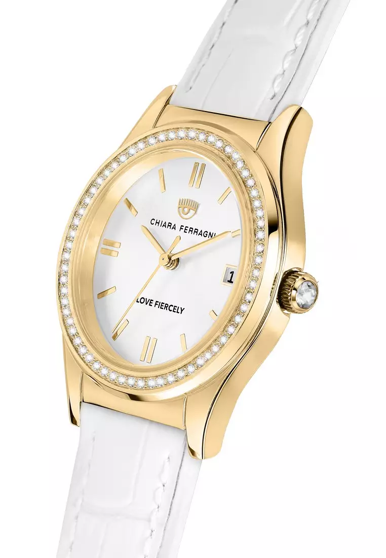 【2 Years Warranty】 Chiara Ferragni Contemporary 32mm White Dial Women's Quartz Watch R1951102502