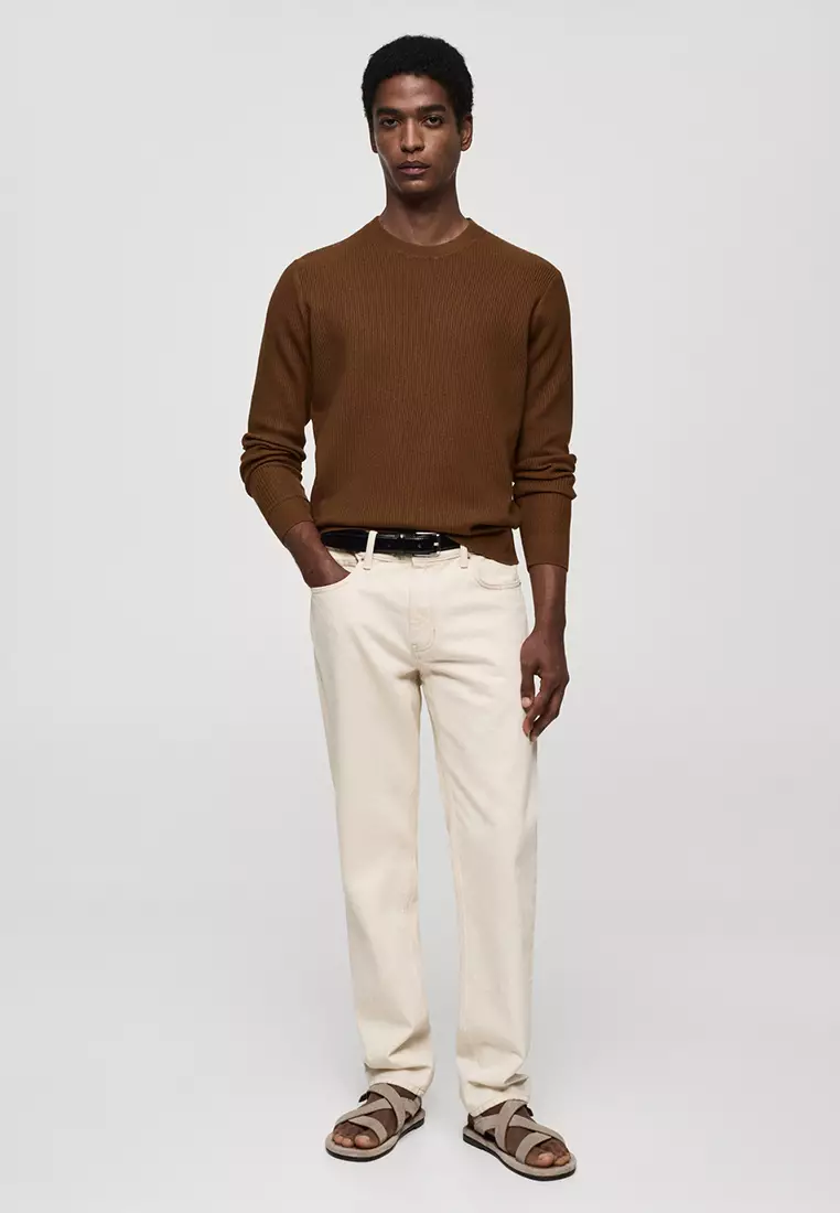 Ribbed Cotton Knitted Sweater