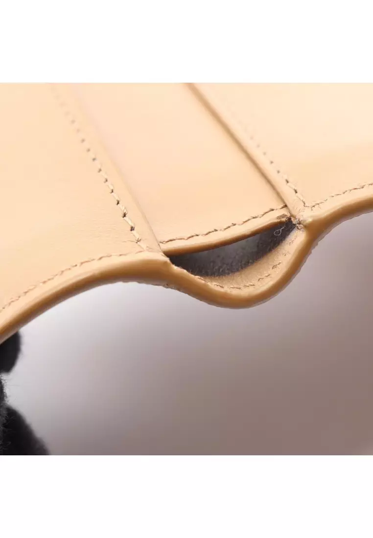 Pre-Loved LOEWE Pebble Trifold wallet trifold wallet leather light brown