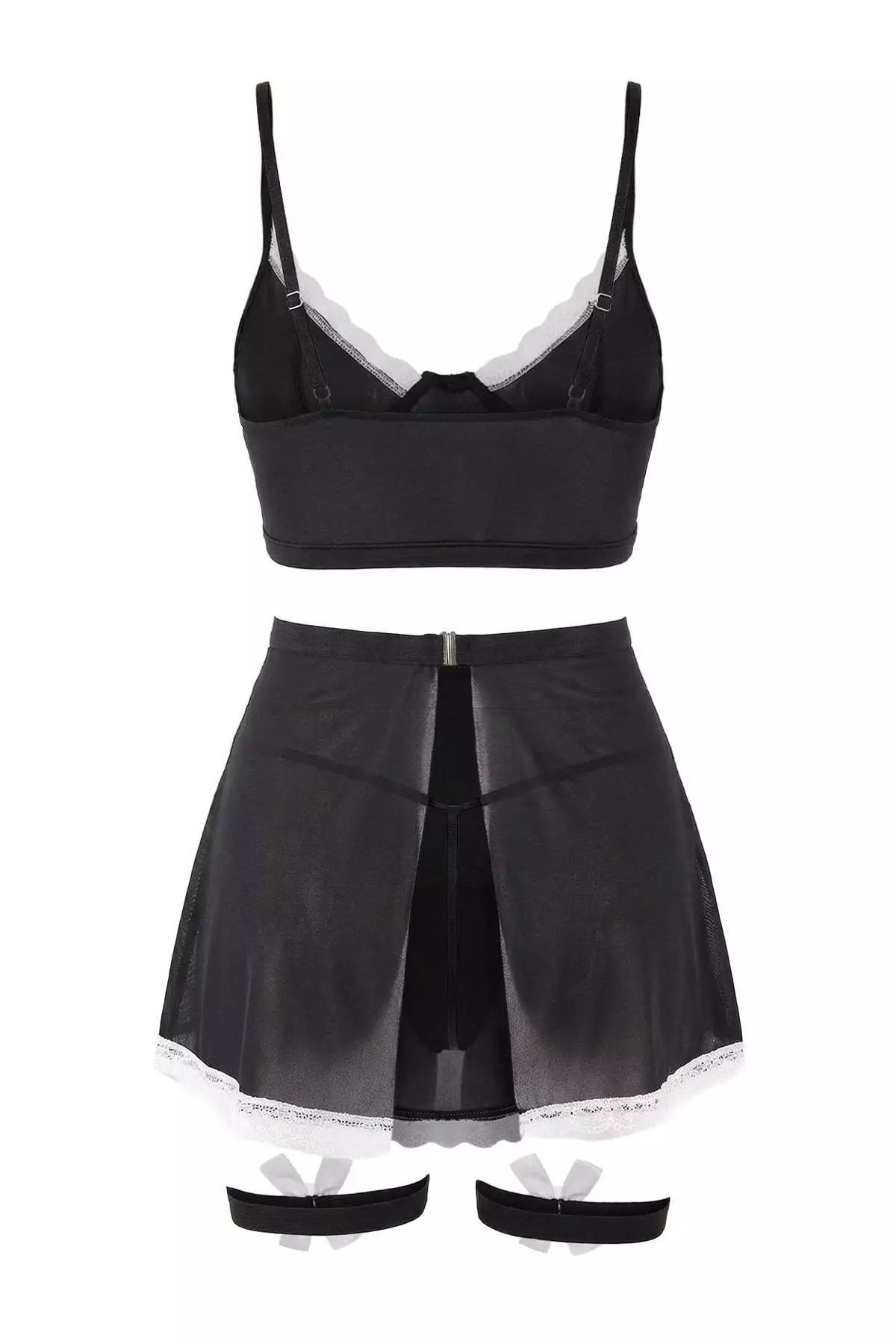 Black Lace Detailed Capless Fancy Underwear Set Thmss26Cc17