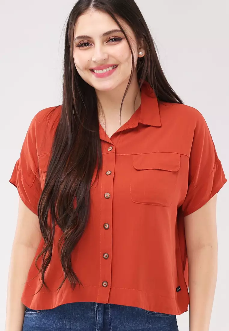 Soft Linen Woven Short Sleeves Blouse