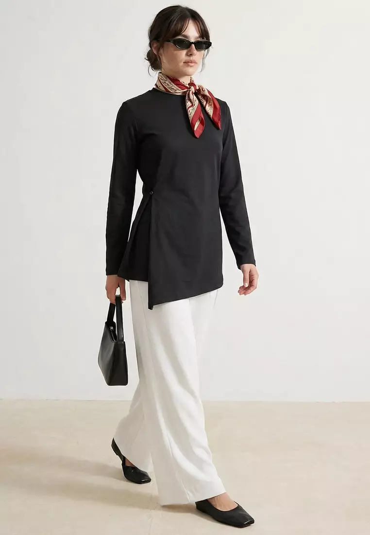 Black Regular Single Jersey Plain Knitted Tctss26Uk00007