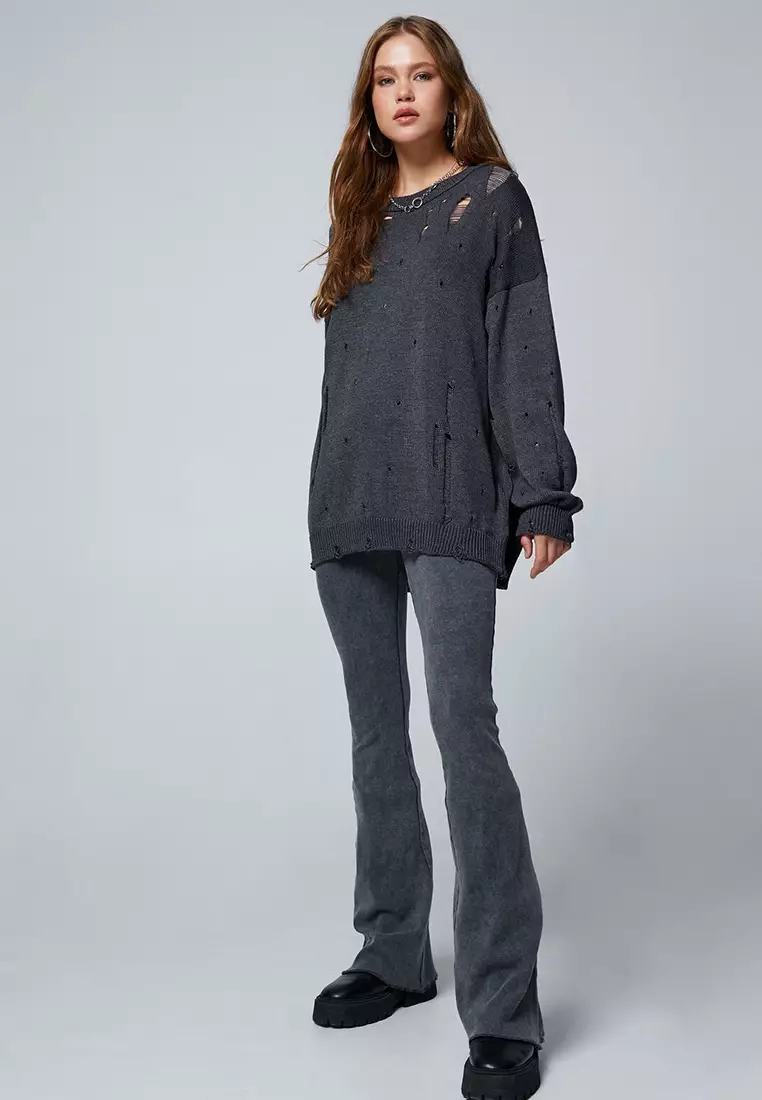 Distressed Oversize Sweater