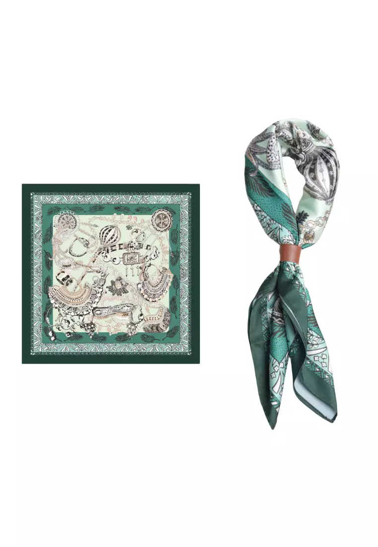American Neutral Style Outdoor Square Scarf - Versatile Temperament, Retro Silk Scarf Design
