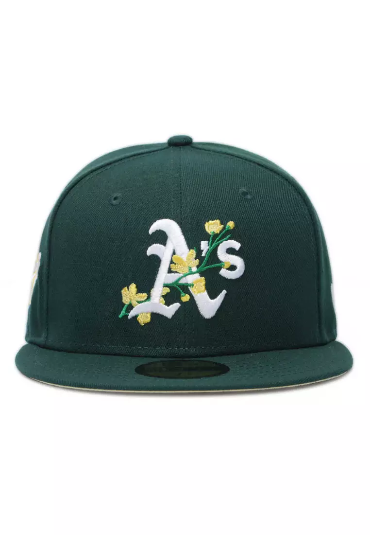 Oakland Baseball Hat Black Cooperstown AC New Era 59FIFTY Fitted Black | Dark Green / Dark Green | White / 7 7/8