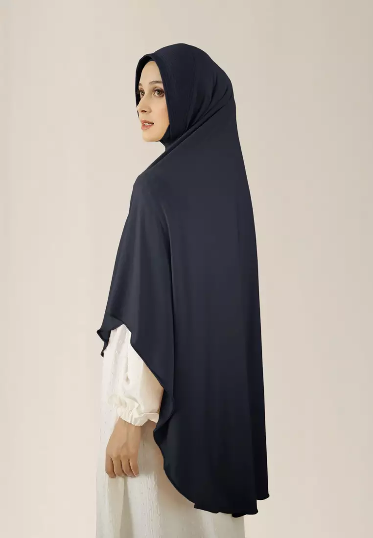 Kanira Bergo | Hijab Instan | Kerudung Umrah Hajj Jumbo - Dark Navy