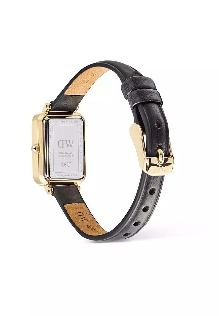 Quadro Roman Numerals Date Sheffield White Gold Women Watch stainless steel leather strap watch DW Official Authentic Original