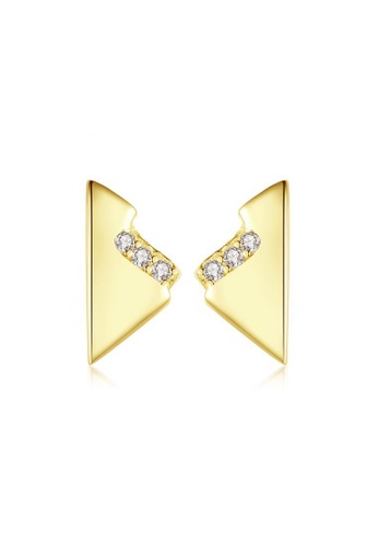 Rouse gold S925 Delicate Geometric Stud Earrings C230DAC9361A40GS_1