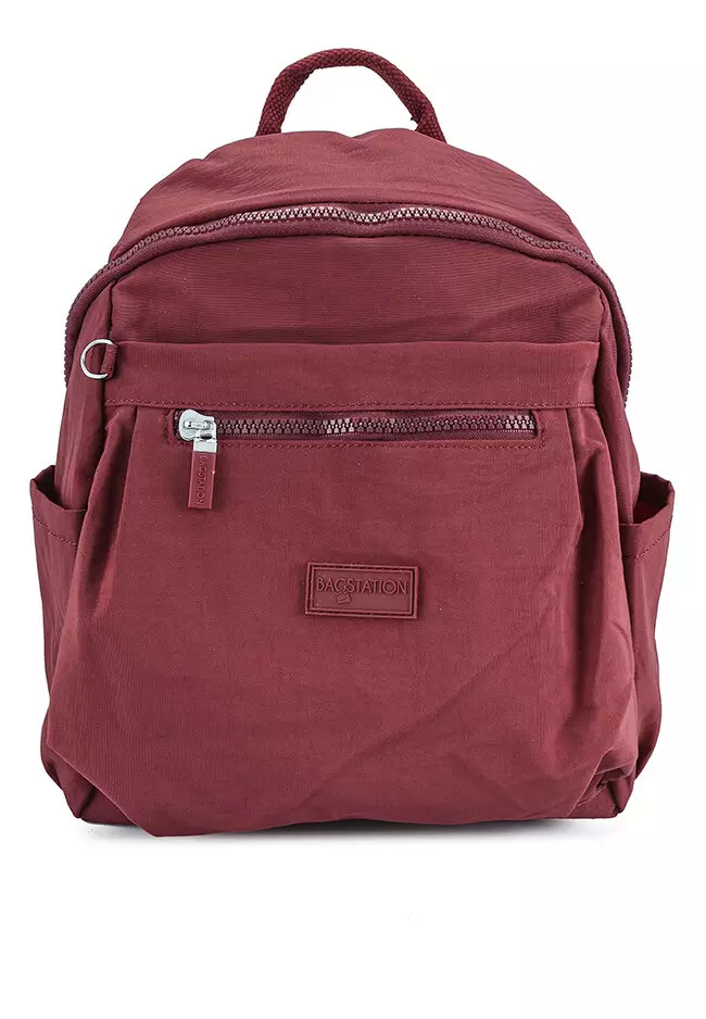 Crinkled Nylon Small Backpack