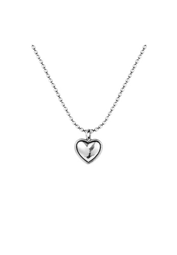 ZITIQUE silver Women's Retro Heart Necklace - Silver 7C0E9ACC3C5AABGS_1