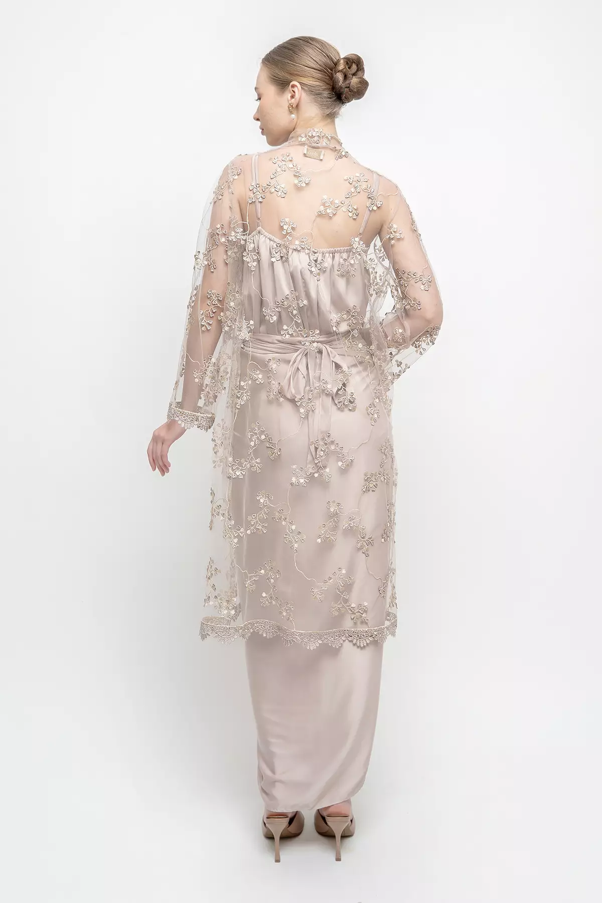 Raina Kebaya Top in Nude Pink