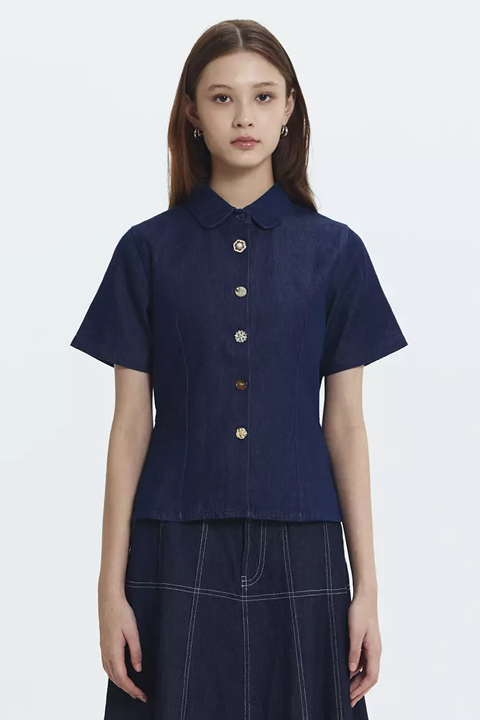 Jual Cottonink COTTONINK - Atasan Kemeja Wanita Mismatched Button ...