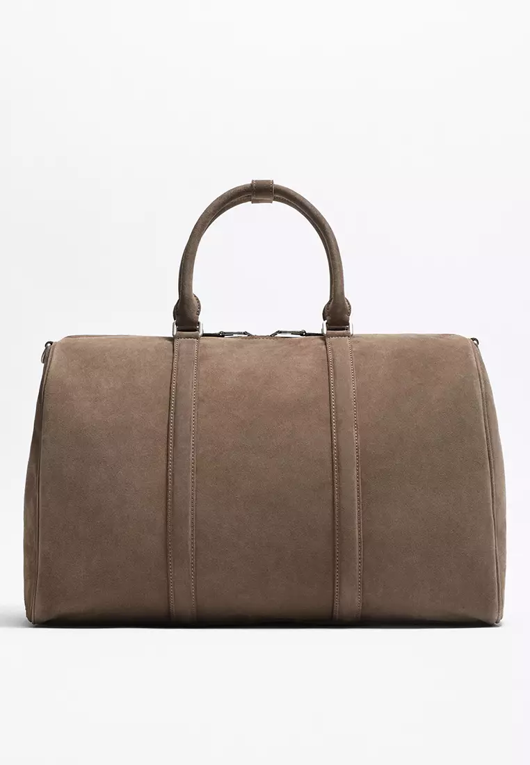 Leather duffle bag zara clearance
