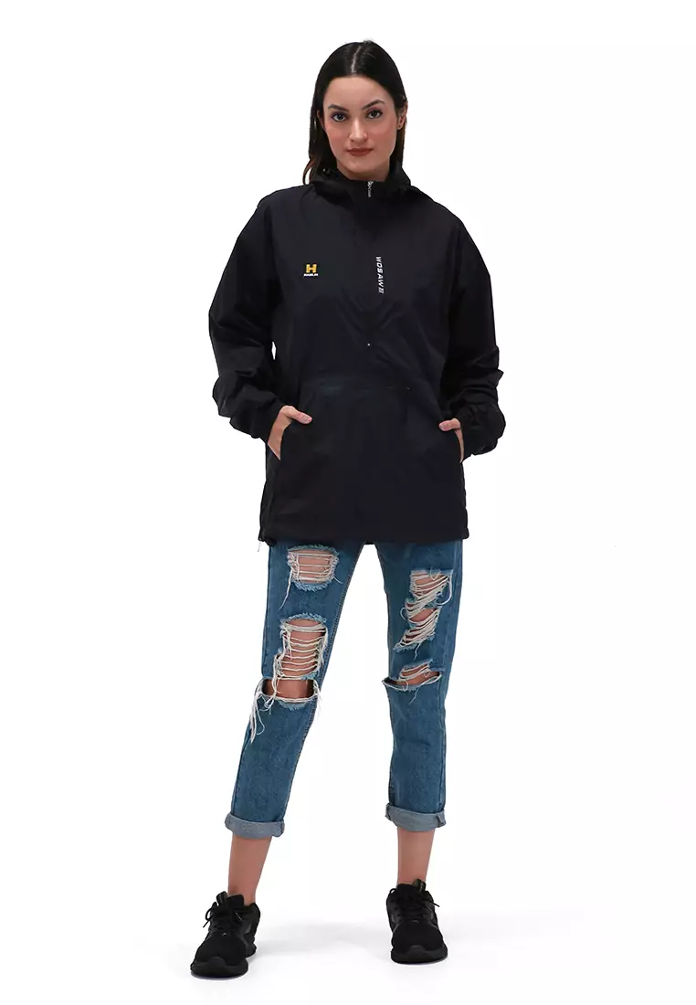 Clover Jaket Olahraga Sepeda Cycling Unisex Jacket Casual Waterproof Material Polyester ORIGINAL - Black