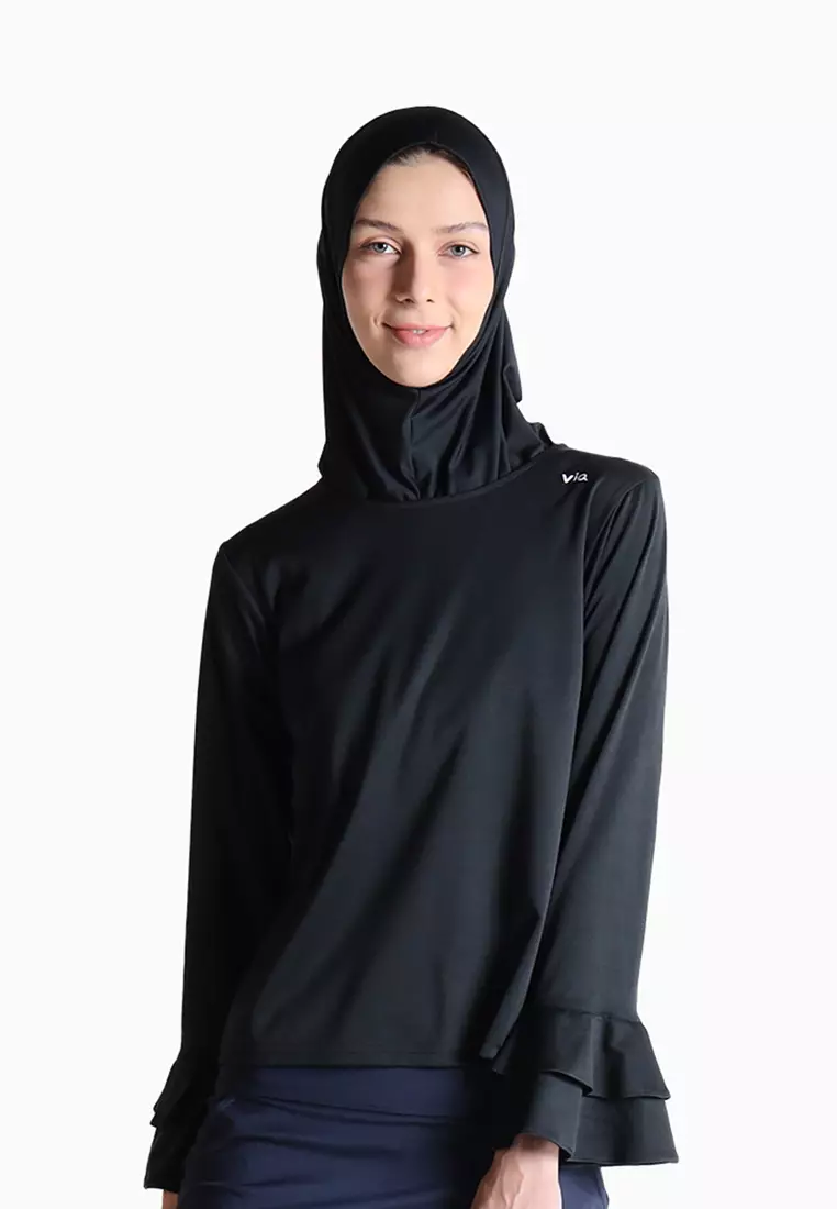 荷叶袖口长袖上衣